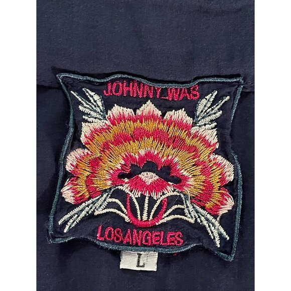 Johnny Was Navy Embroidered Blouse - Picture 3 of 16
